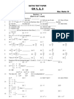 Maths Test Paper: Section - A (Each Is of 1 Mark)