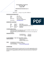 Engineering Statistics EGN 3443 - 003 Spring 2002 Professor Porteiro (Dr. P) Class Time / Location