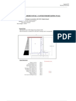 Appendix RW - Design of R.C. Cantilever Retaining Wall: Louis Berger in Association With SABA Engineering PLC