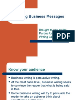 Writing Business Messages: Brought To You by The Purdue University Writing Lab