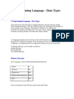 2.1 C Programming Language - Data Types