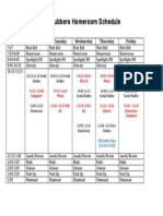 Lubbers Weekly Schedule