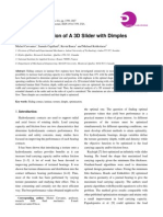 Shape Optimization of A 3D Slider With Dimples