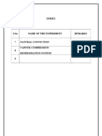 Index: S.No Name of The Experiment Remarks