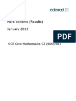 Mark Scheme (Results) January 2013: GCE Core Mathematics C2 (6664/01)