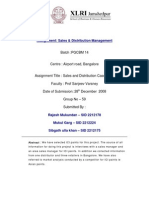 Assignment: Sales & Distribution Management: Batch:PGCBM 14