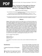 2007 - Metacognitive Training For Schizophrenia Patients (MCT) A Pilot Study On Feasibility, Treatment Adherence, and Subjective Eff