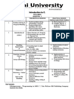 Intro To C Syllabus