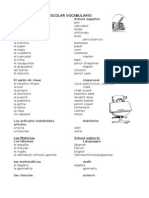 School Supplies and Subject Voc List