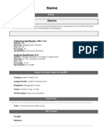 Resume Format