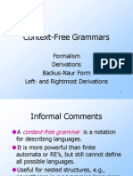 Context-Free Grammars: Formalism Derivations Backus-Naur Form Left-And Rightmost Derivations