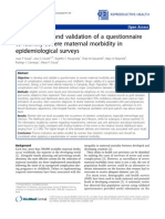 Development and Validation of A Questionnaire To Identify Severe Maternal Morbidity in Epidemiological Surveys