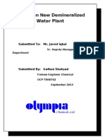 Report On New Demineralized Water Plant