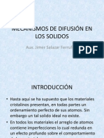 Mecanismos de Difusión en Los Solidos