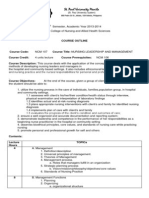 Course Outline NCM