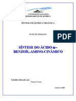 Pré Relatório - Síntese Do Ácido Alfa-Benzoíl-Amino-Cinâmico