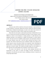 Yyzzzz Scaling Parameters For PFBC Cyclone Separator Sistems Analysis