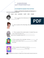 Worksheet 10.: Nouns and Adjectives (People's Faces and Hair)