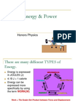 Honors Physics - Work and Energy