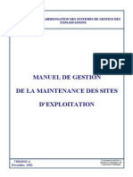 Manuel de Gestion de La Maintenance Des Sites D'exploitatation