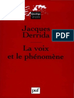 Derrida, Jacques. La Voix Et Le Phénomène