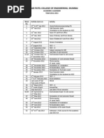 Sardar Patel College of Engineering, Mumbai: Academic Calender YEAR 2012-2013