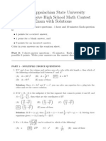 2009 - Appalachian State University Comprehensive High School Math Contest Exam With Solutions