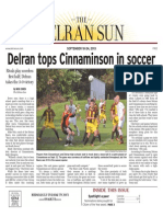 Delran Tops Cinnaminson in Soccer: Rivals Play Scoreless First Half Delran Takes The 3-0 Victory