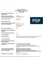 Course Syllabus: Intermediate Conversation ESOL 0345