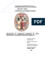 Tesis 2009-Explotacion de Yacimientos Auriferos de Vetas Angostas en La CIA Minera Aurifera Eugen