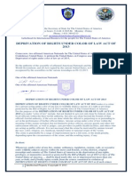 Deprivation of Rights Under Color of Law Act of 2013