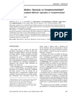 Quantitativo-Qualitativo: Oposição Ou Complementaridade?