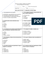 Prueba Unidad II Ciencias Naturales 8 Básico