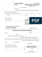 Mumbai Division I Form No.3750: Form of Change of Nomination