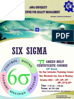 Six Sigma: Anna University Au Tvs Centre For Quality Management