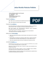 Curriculum Vitae, Julio 2013, Matias Palacios Poblete