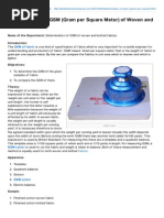 Determination of GSM (Gram Per Square Meter) of Woven and Knitted Fabrics