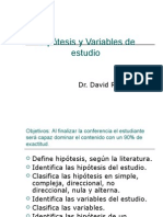 Hipótesis y Variables de Estudio