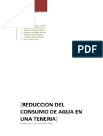 Reduccion Del Consumo de Agua en Una Teneria