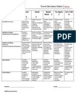 Travel Brochure Rubric