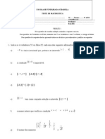 Teste de Matemática - 9º Ano - Nov 08