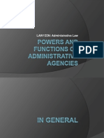 Powers and Functions of Administrative Agencies