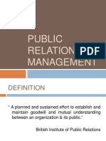 Public Relations Management