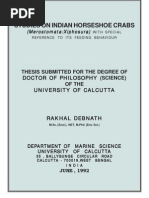 First Ph.D. Thesis Work On Indian Horseshoe Crabs (Merostomata:Xiphosura) .