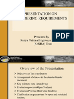 KeNHA Presentation On Tendering Requirements