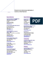 Directorio Nacional de Instituciones Que Atienden Autismo (Marzo12)