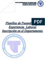 Planillas Pasantías Por Experiencia Laboral