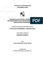 Estudio de Evaluacion y Diseno para La Implementacion de Un Laboratorio de Calidad Especializado en Biodiesel