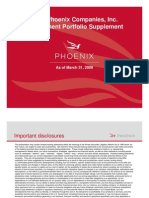 The Phoenix Companies, Inc. Investment Portfolio Supplement: As of March 31, 2009