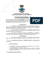 Relatorio de Controle Ambiental - Lavra de Areia em Recursos Hidricos